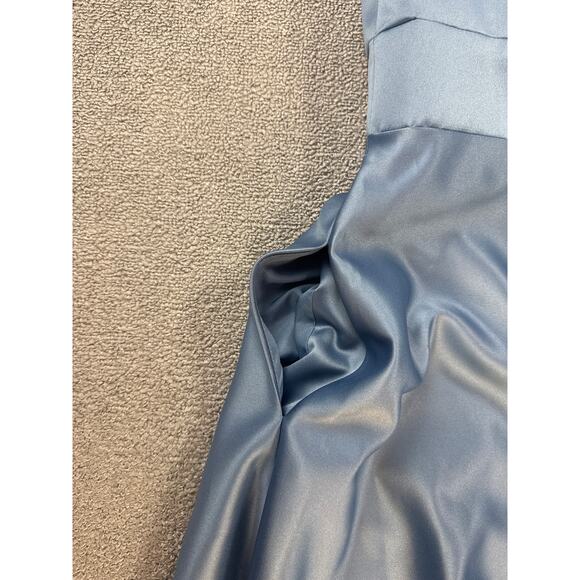 Sorella Vita Formal Dress Gown Modern Satin Bridesmaid Prom Stone Blue Size 10 - Picture 7 of 14